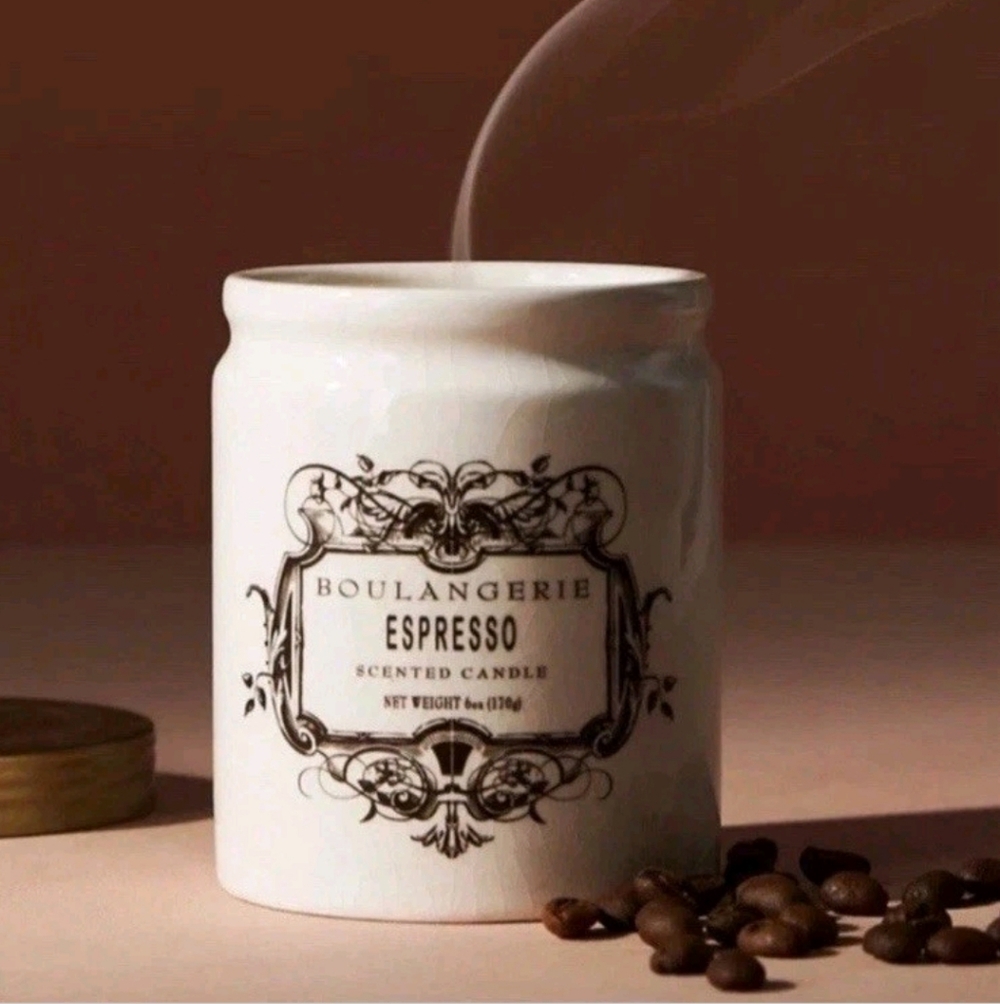 Anthropologie Boulangerie, Espresso Jar (SET OF 5) Candle NEW!